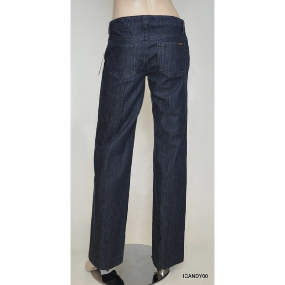 Michael Kors Wide Flare Leg Jeans Pants Trousers Dark Indigo Wash 4 Nwt $125 - Picture 4 of 5